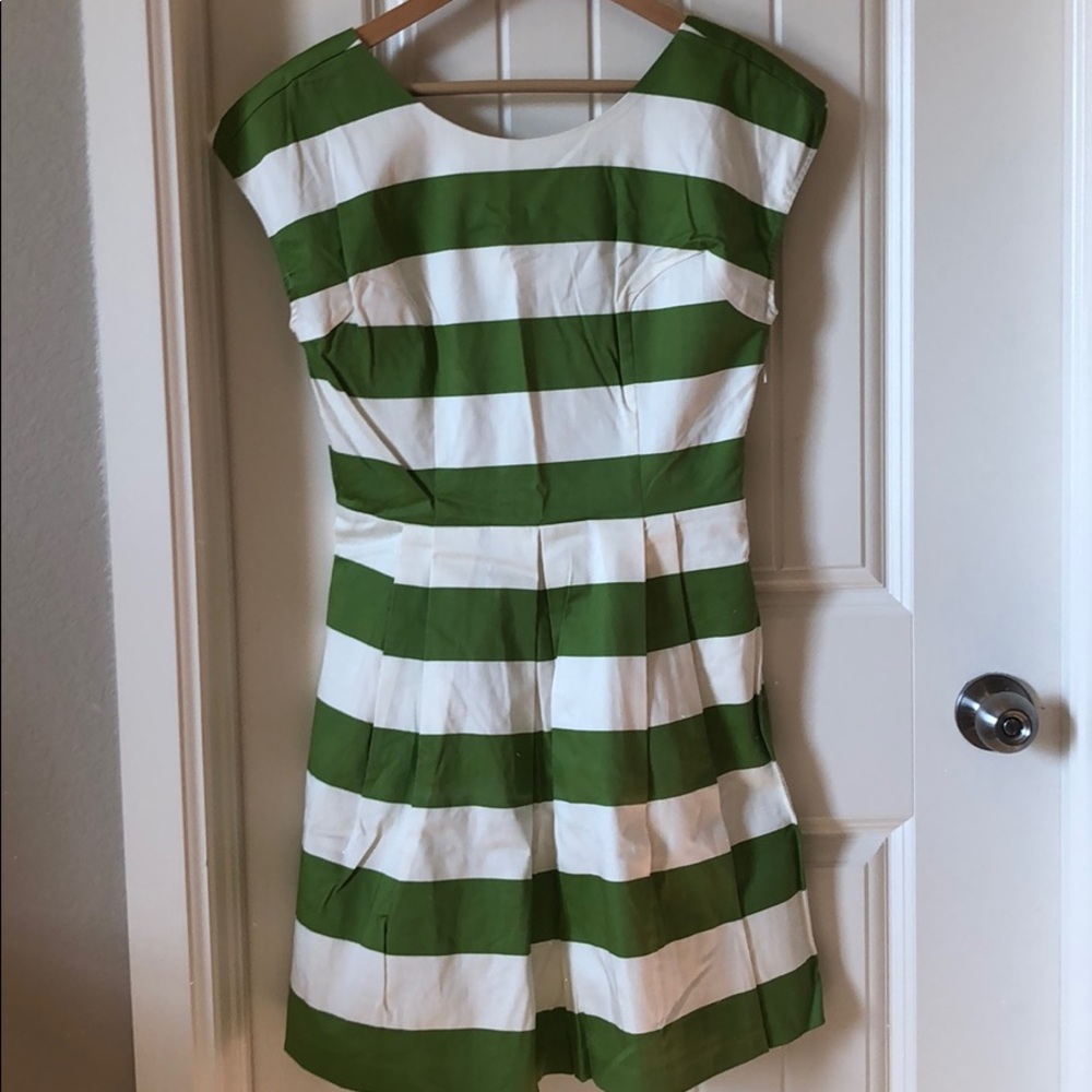 Green/White striped Dress